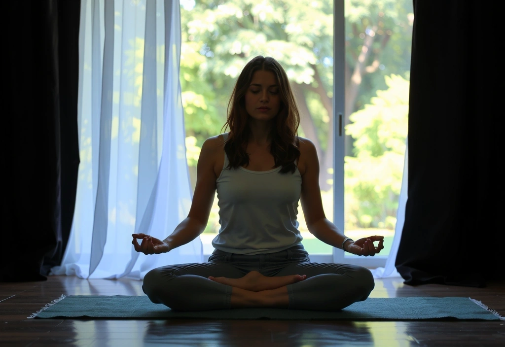 Person meditiert in einer ruhigen Umgebung